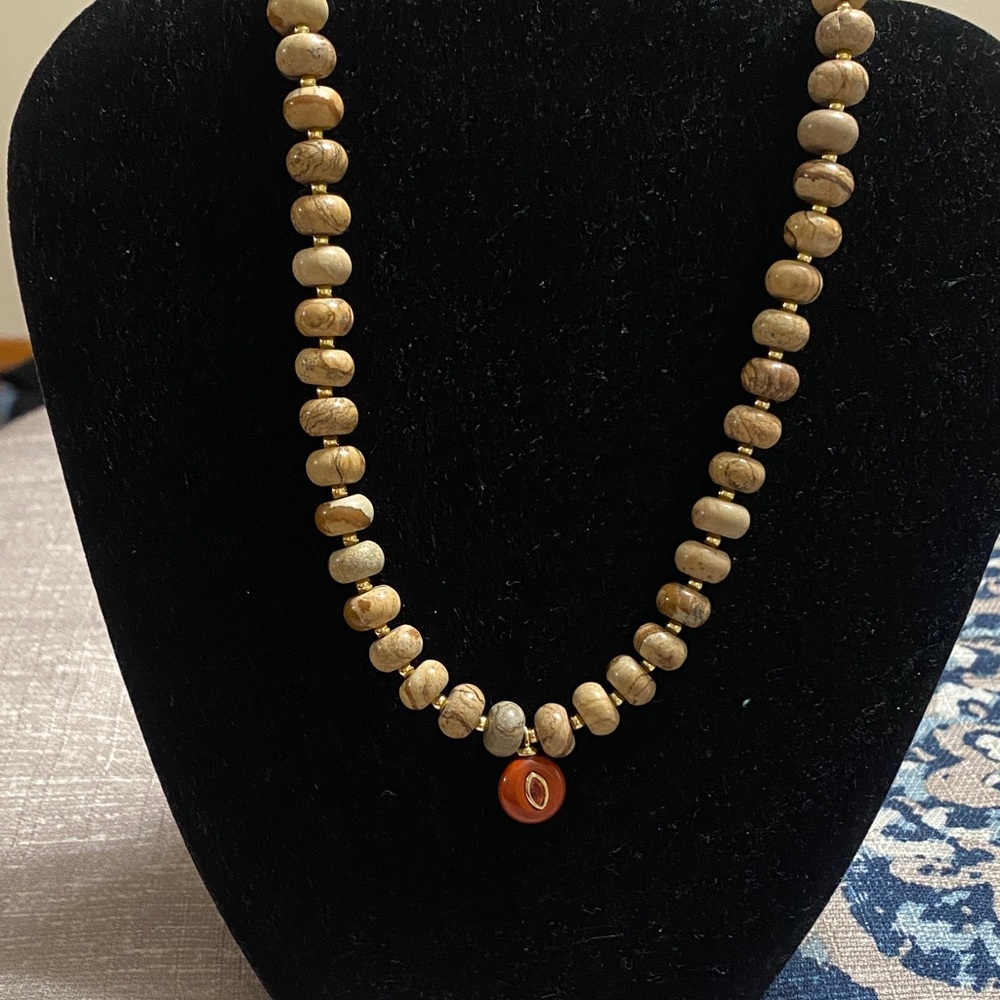 Elegant Beaded Necklace with Earthy Tones